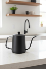 Filtre Kahve Demleme İbriği Kapaklı Kettle 600ml - Paslanmaz - Görsel 2