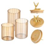 Silikon Contalı Bambu Kapaklı 3’lü Set Sarı Cam Kavanoz - Görsel 3