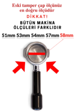 Espresso Kahve Sıkıştırıcı Tamper Siyah Metal 58 mm - Görsel 2